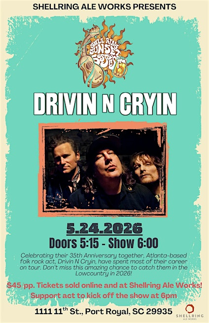 Shellring Ale Works presents Drivin -N- Cryin | 1111 11th St
