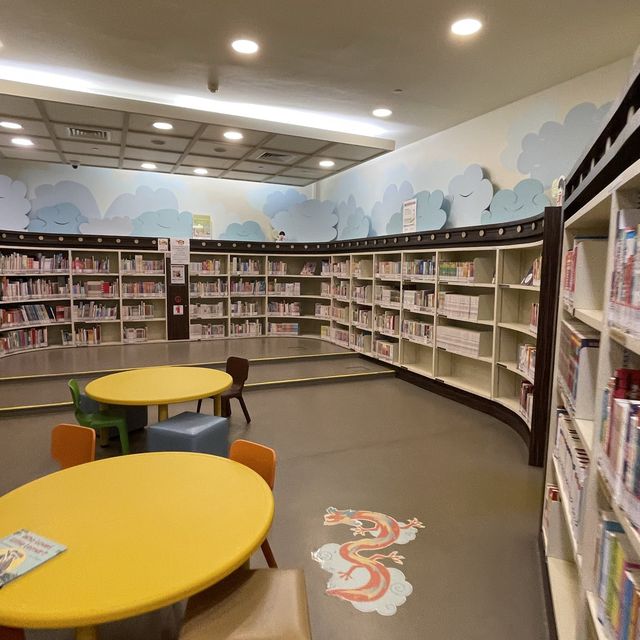 Fun reading at library 