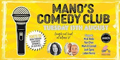 Mano's Comedy Club Tuesday 13th August 2024 | Mano's Tedder Ave