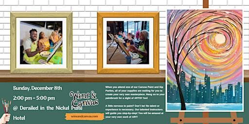 Fishers Paint on Canvas Class – Snowstorm | Derailed at Hotel Nickel Plate