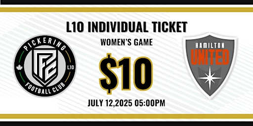 L1O: PICKERING FC WOMEN VS HAMILTON UNITED WOMEN | Kinsmen Park Turf Field