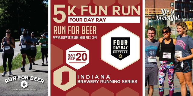 5k Beer Run x Four Day Ray Brewing Co | 2025 Indiana Brewery Running Series | Four Day Ray Brewing