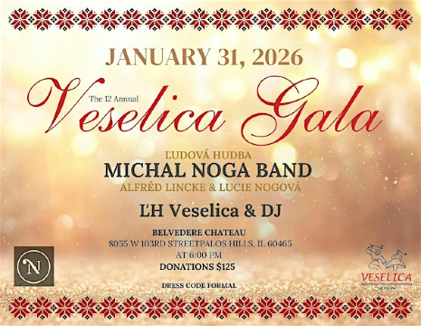 12th Annual Veselica Gala  ~ Ples Veselice  31. Jan 2026 | Belvedere Chateau