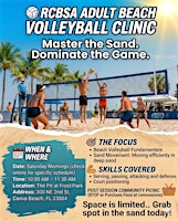 Beach Volleyball: RCBSA  Oct. 3rd Adult Beginner Clinic | Rita Crockett Beach Sports Academy