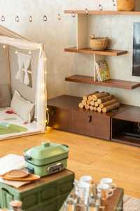 1-year-old baby can also stay in the camping-themed room, understood by moms and babies.