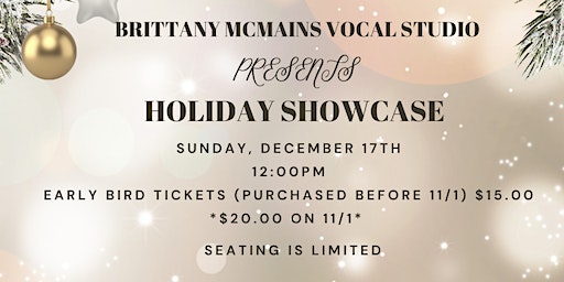 Brittany McMains Vocal Studio, Holiday Showcase | The Box, Market Street, Riverside, CA, USA