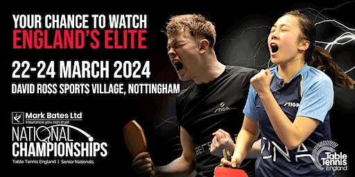 Mark Bates Ltd Senior National Table Tennis Championships 2024 | David Ross Sports Village