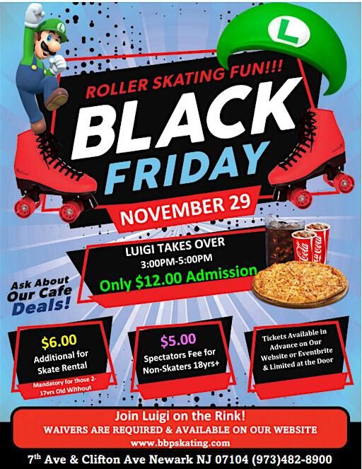 Luigi Takes Over - Black Friday Skate | Branch Brook Park Roller Skating Center