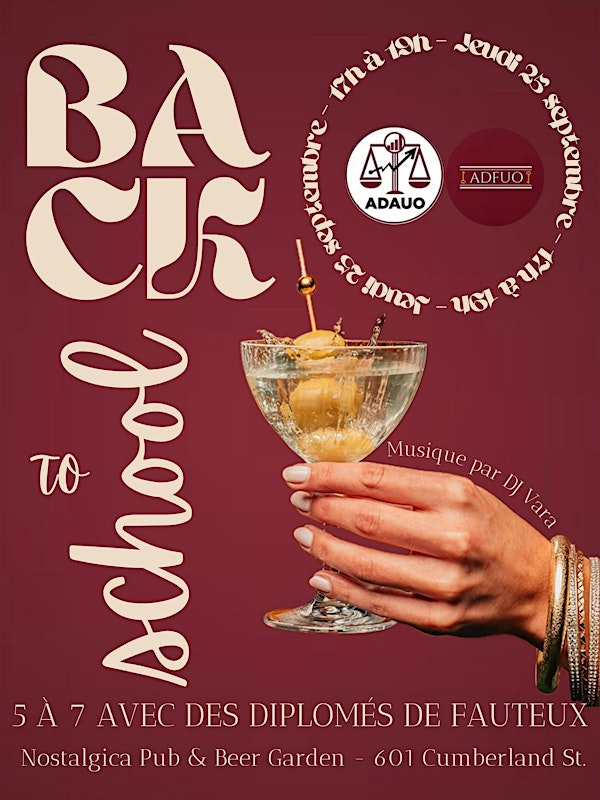 Back to school : 5 @ 7 avec des Diplomés de Fauteux | Nostalgica Pub & Beer Garden