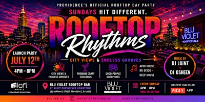 Rooftop Rhythms Launch Party – Providence's Official Rooftop Day Party | blu violet Roof Bar
