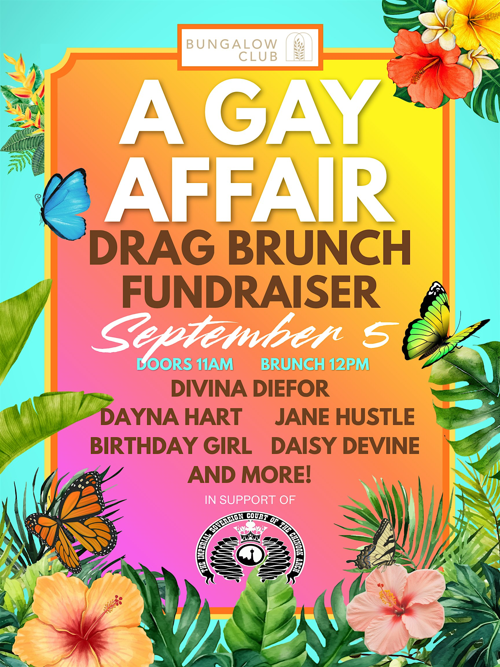 A Gay Affair Drag Fundraiser Brunch | Bungalow Club