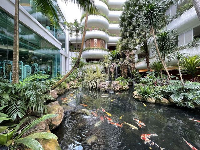 Fish ponds and trees