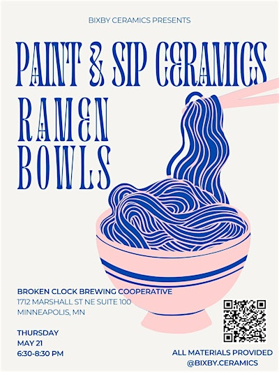 Paint and Sip Ceramics: Ramen Bowl | Broken Clock Brewing Cooperative