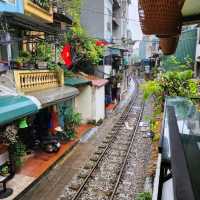 Hanoi Train rail track cafe