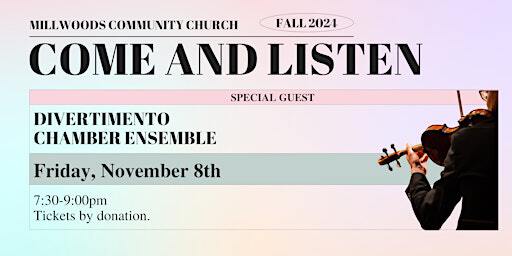 Come and Listen Concert Series - Divertimento Chamber Ensemble | Millwoods Community Church, 38 Street Northwest, Edmonton, AB, Canada
