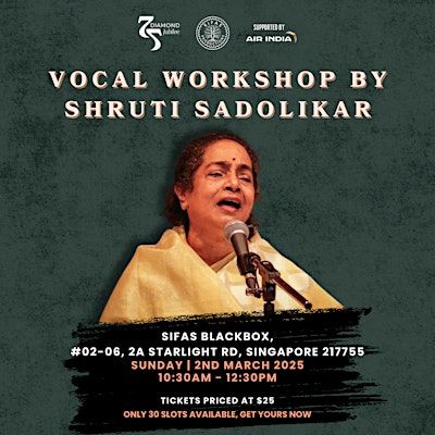 Vocal workshop by Shruti Sadolikar | Singapore Indian Fine Arts Society, Black Box