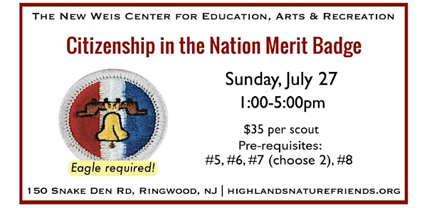 Citizenship in the Nation Merit Badge | The New Weis Center for Education, Arts & Recreation