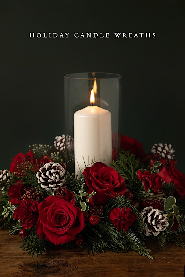 Holiday Floral Candle Wreath | Farmdog Flowers