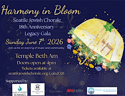Harmony in Bloom: Seattle Jewish Chorale's 18th Anniversary Gala | Temple Beth Am