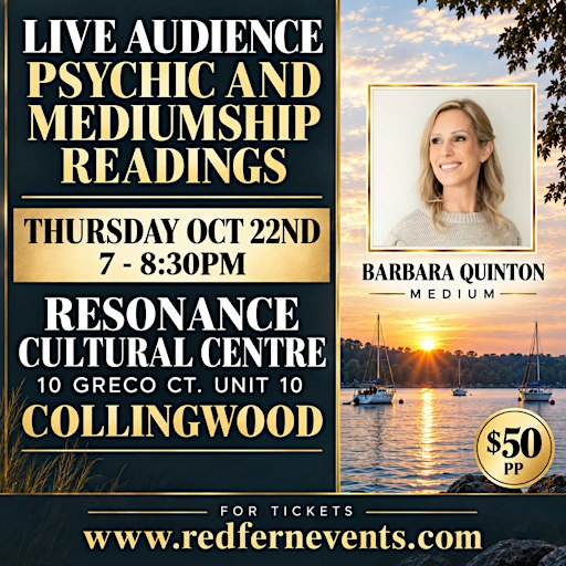 Live Audience Psychic & Mediumship Readings, Collingwood | 10 Greco Ct.