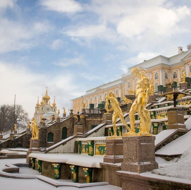 พระราชวังฤดูร้อน ในฤดูหนาว Peterhof st.peterburg