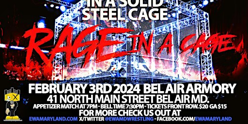 EWA Pro Wrestling Rage In A Cage 2024 Maryland | Bel Air Armory