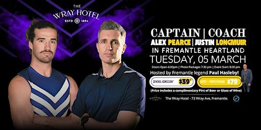 Captain & Coach - Pearce & Longmuir LIVE at The Wray Hotel, Fremantle. | The Wray Hotel