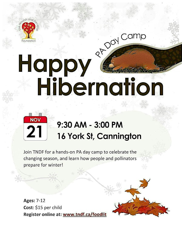 Happy Hibernation PA Day Camp | 16 York St
