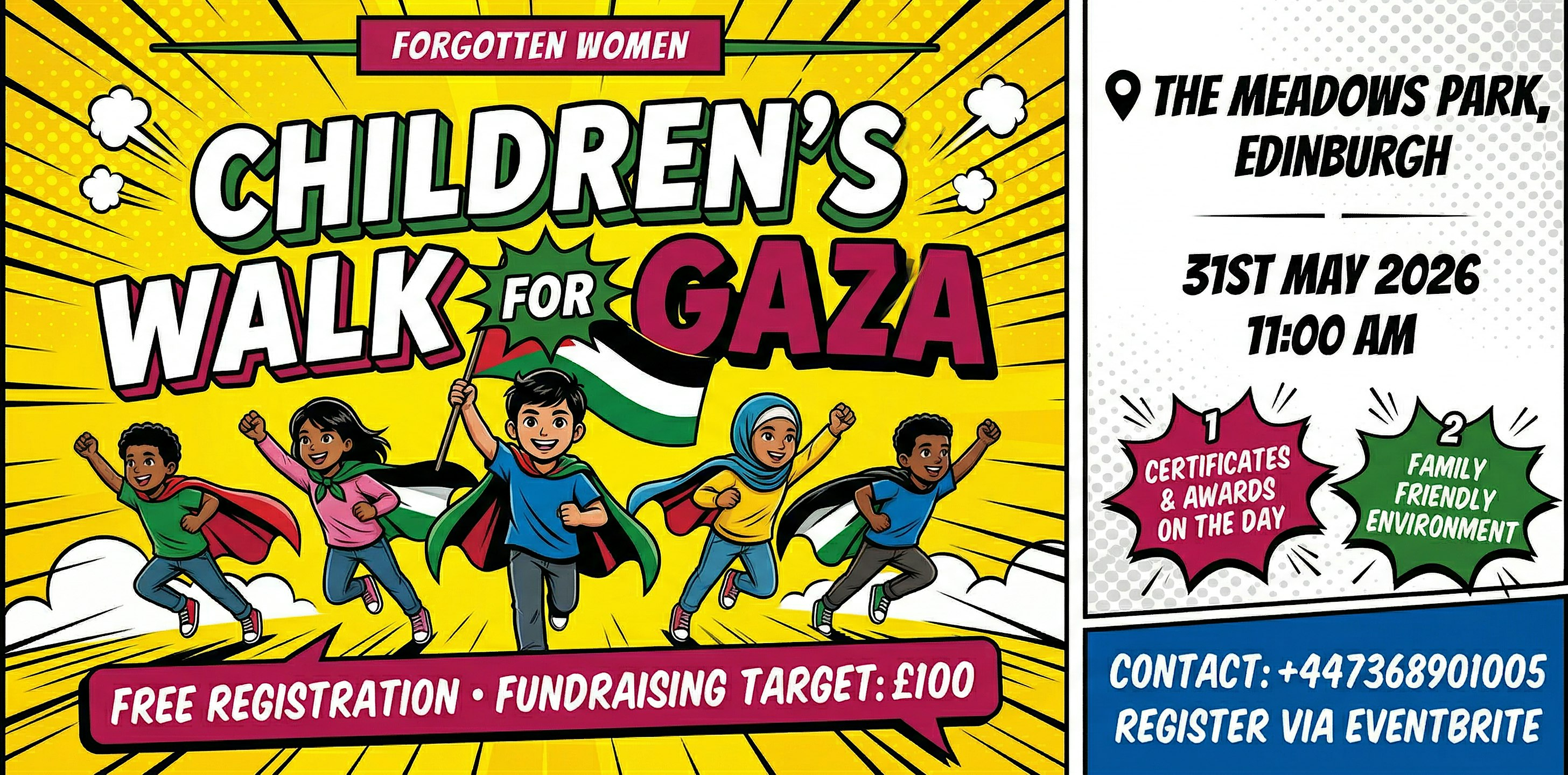Children’s  Walk for Gaza in  Edinburgh | The Meadows
