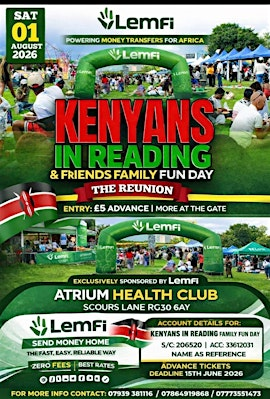 Kenyans In Reading & Friends Family Fun Day | The Atrium Health Club, Sports Grounds
