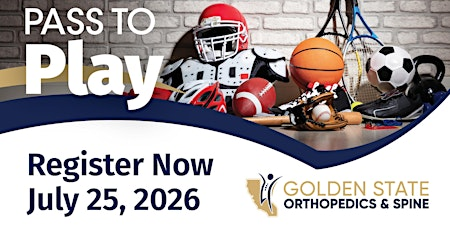 11th Annual Pass to Play - A Community Sports Physical Event | Golden State Orthopedics and Spine - Redwood Office