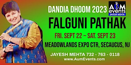 Falguni Pathak Dandia Dhoom 2023 | Meadowlands Exposition Center