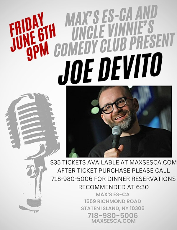 JOE DEVITO COMEDY NIGHT | Max's Es-ca