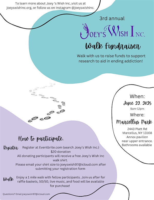 Joey’s Wish 3rd annual walk. | Marcellus Park