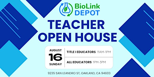 BioLink Depot Educator Open House - August 16th | Bio-Link Depot