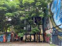 西門町特色街景：美國街，充滿特色塗鴉造景