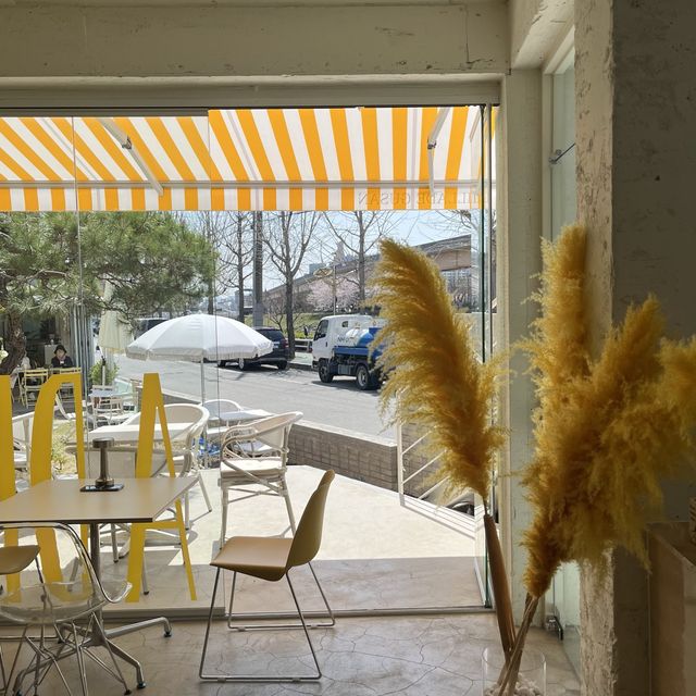 노랑노랑 인테리어 맛집 대형카페, 빌라드구산🌼