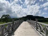 Bridge with mountain view 