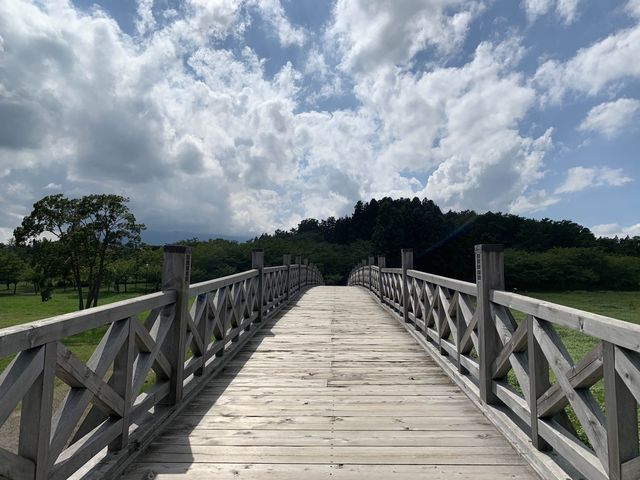 Bridge with mountain view 