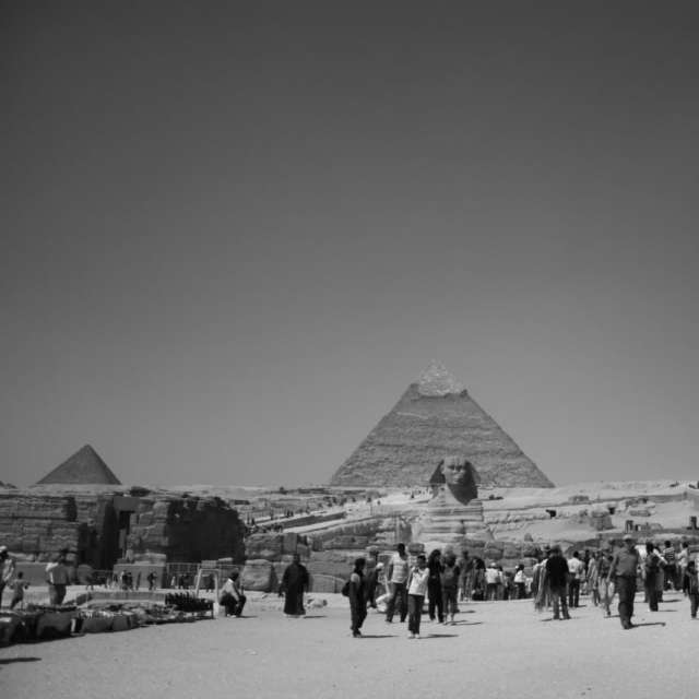 Camel riding in Giza Pyramid complex