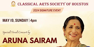 Vidushi Aruna Sairam's Vocal Concert by Classical Arts Society of Houston | Sri Meenakshi Devasthanam