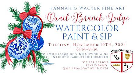 Quail Branch Christmas Watercolor Paint & Sip | Quail Branch Lodge