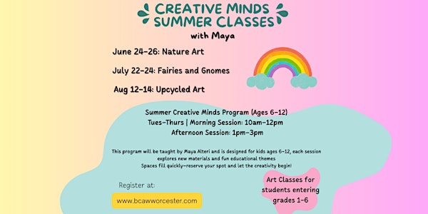 Summer Art Programs for ages 6-12 at Burncoat Center Arts and Wellness | The Burncoat Center for Arts and Wellness