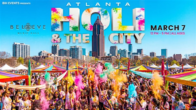 Holi in Atlanta - Biggest Festival of Color in the City March 7th | Believe Hall Outdoor Area