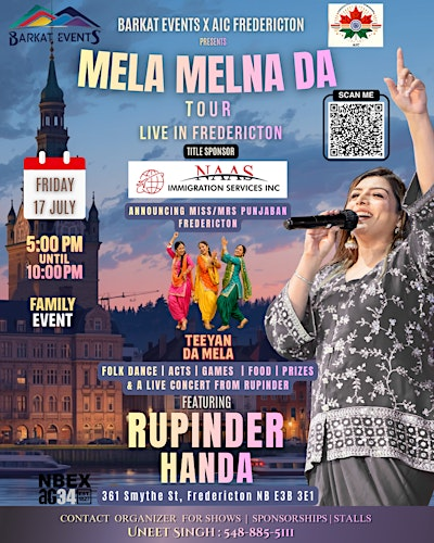 Mela Melna Da - Rupinder Handa Live in Fredericton (teeyan da mela) | NBEX The New Brunswick Provincial Exhibition