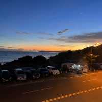 墾丁海水浴場追夕陽，光線好美！沙灘是細沙