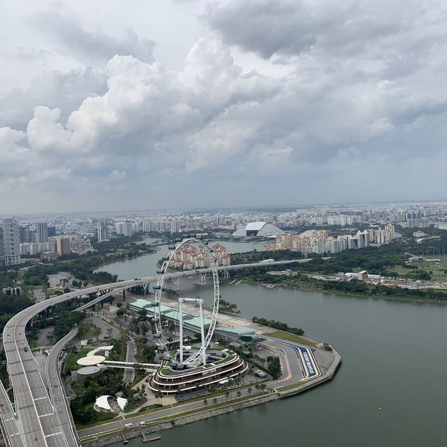 Vantage point of Singapore skyline 