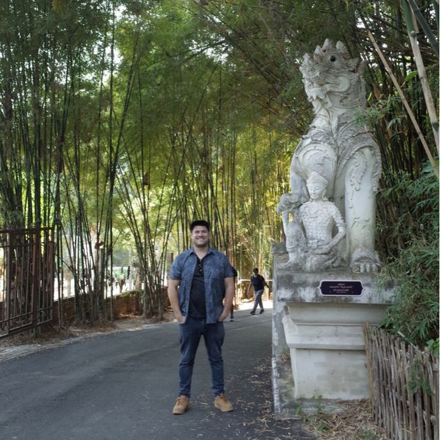 Temple on the mountain built into nature 