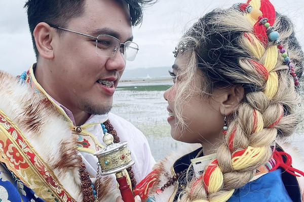 ❈• Tibetan Wedding Dress | Couple outfits, Bride clothes, History fashion