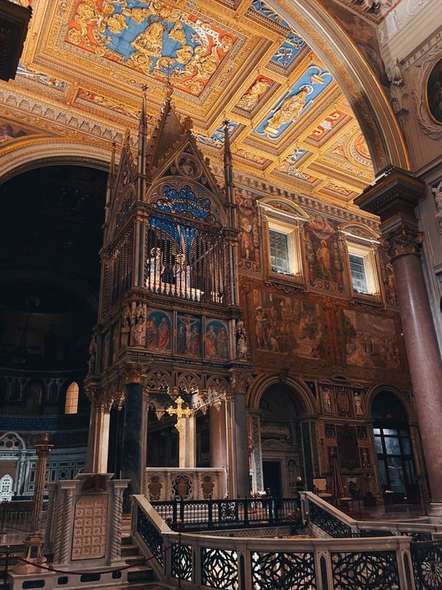 Visiting one of the four major basilicas in Rome at night: the Basilica of St. John Lateran.